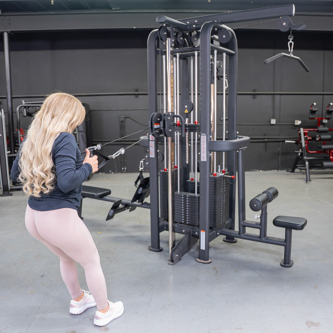 4 Stack Megatron Standard Jungle Gym - 2 Colors - Muscle D Fitness - Low Row, Lat Pulldown, Single Handle Hi/low Pulley, Double Hi/Low Pulley