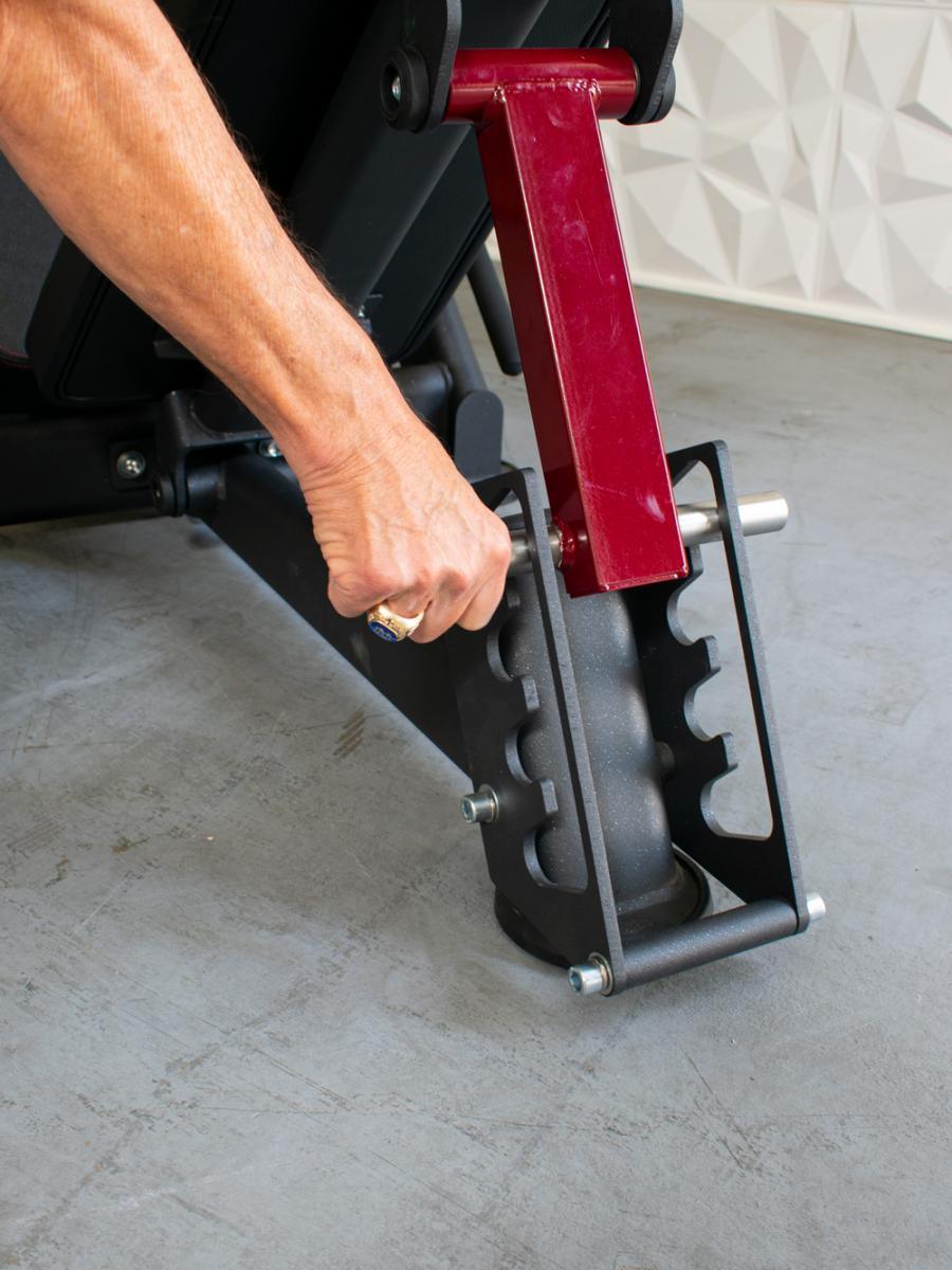 Pro Strength Linear Bearing Leg Press - Muscle D Fitness - Adjustable Back Pad - Plate Loaded