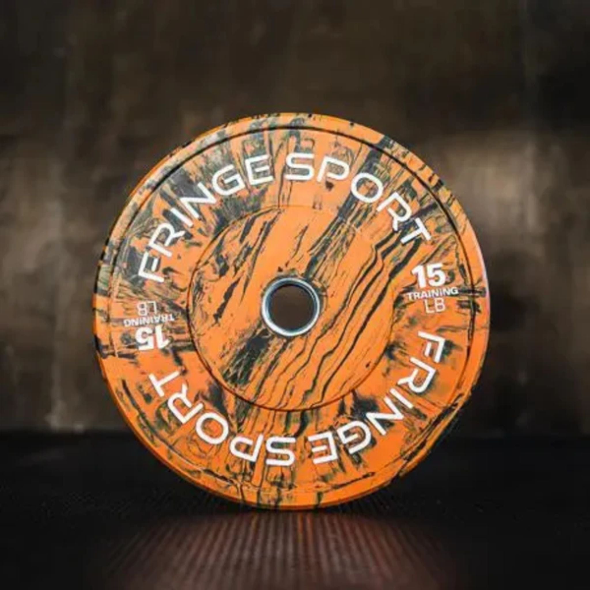 Fringe Sport Savage Bumper Weight Plates Pair 15 lb Each Plate Orange