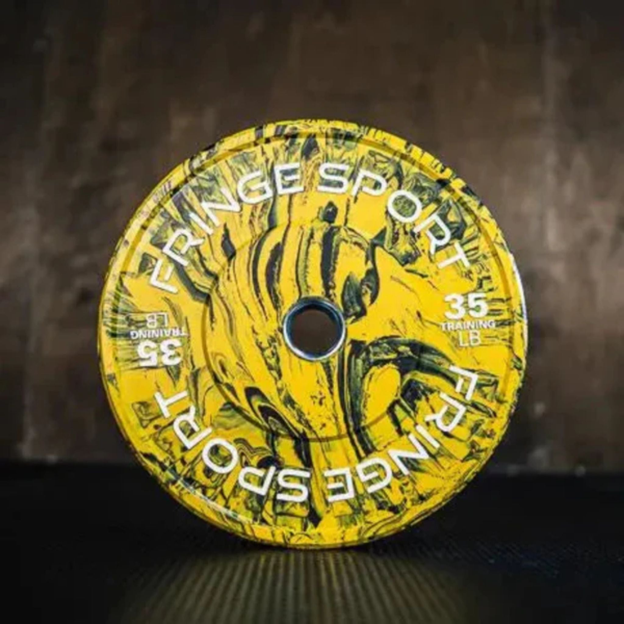 Fringe Sport Savage Bumper Weight Plates Pair 35 lb Each Plate Yellow