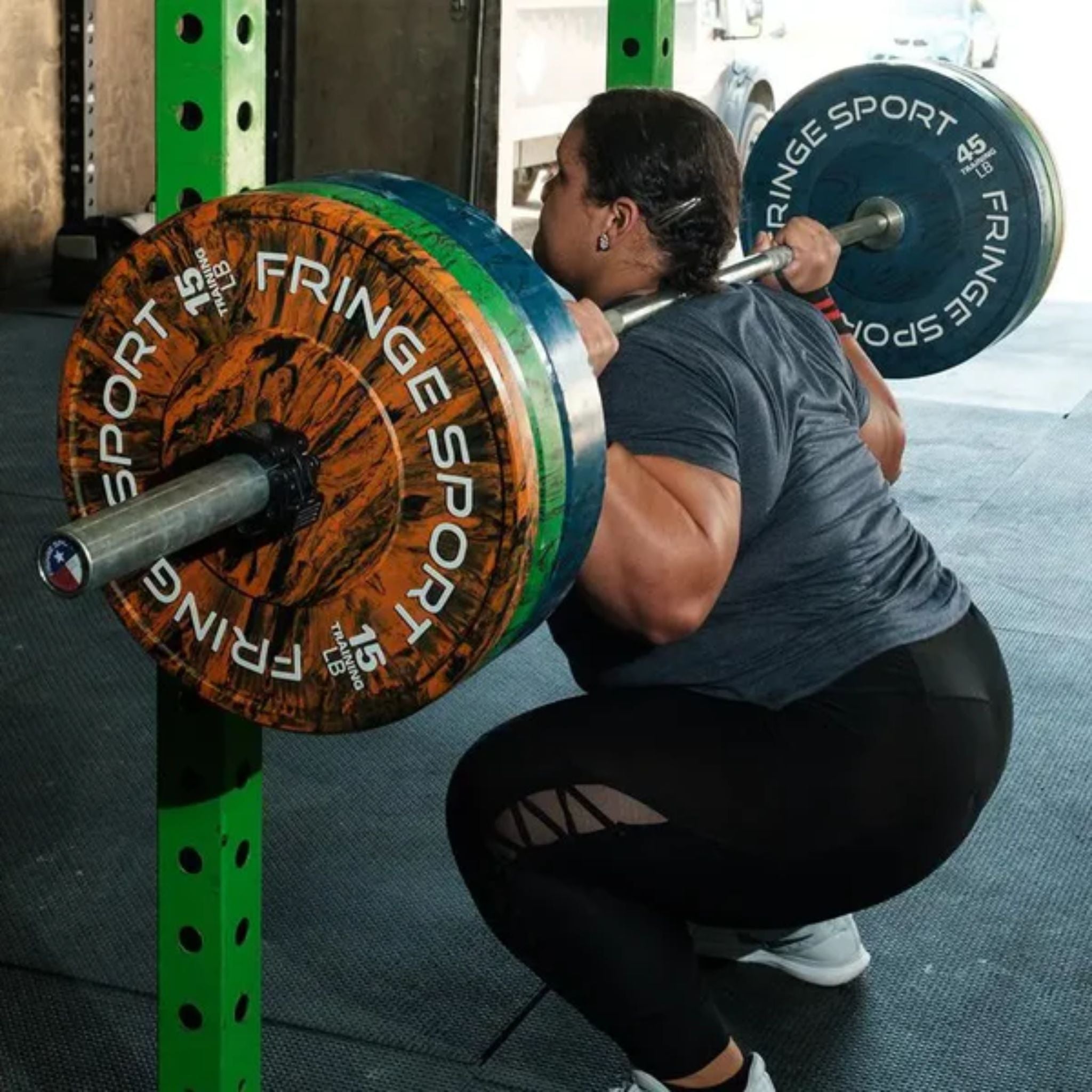 Fringe Sport Savage Bumper Weight Plates Pair 25 lb Each Plate Green