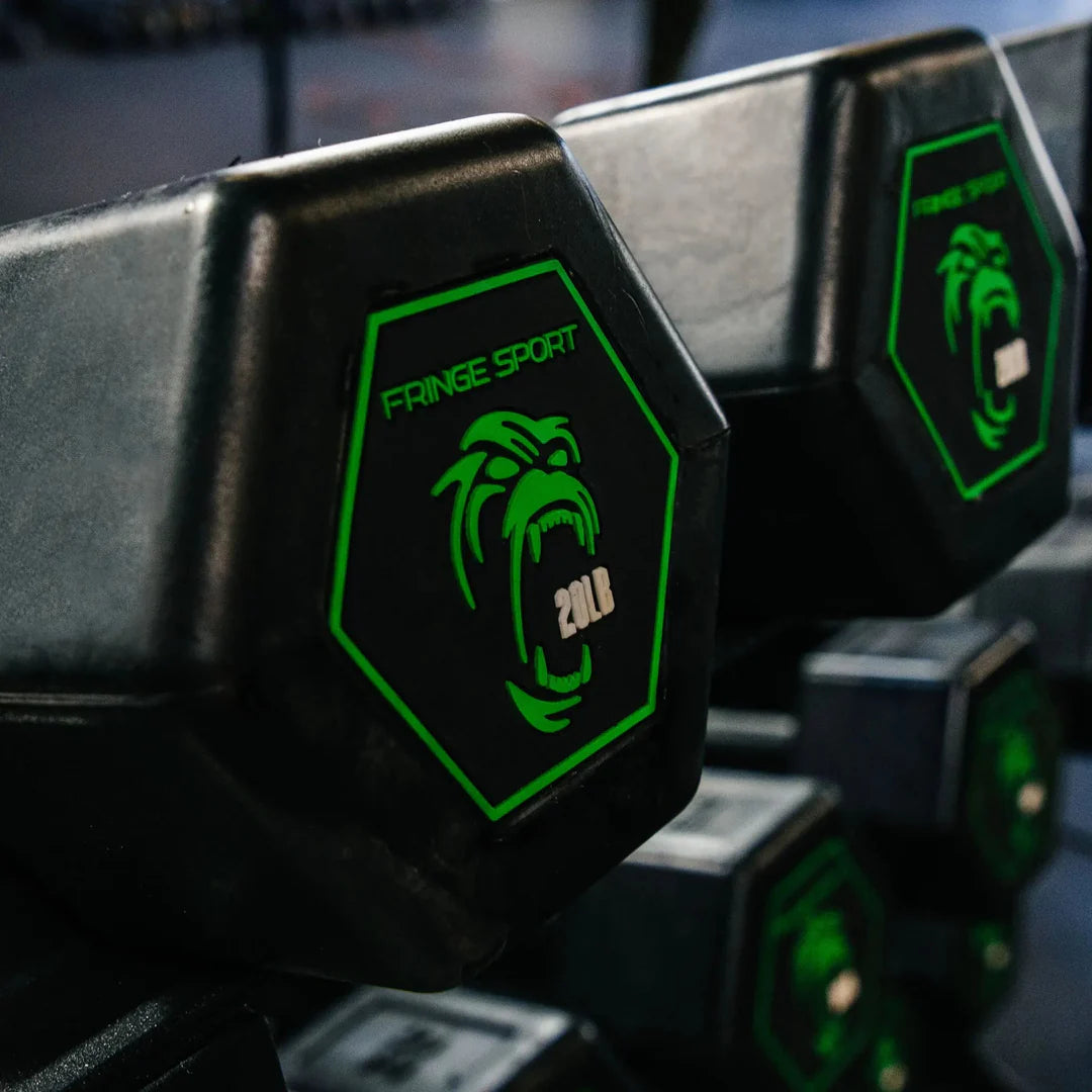 Fringe Sport Silverback Rubber Dumbbell Set – 80 to 100 lb (5 Pairs)