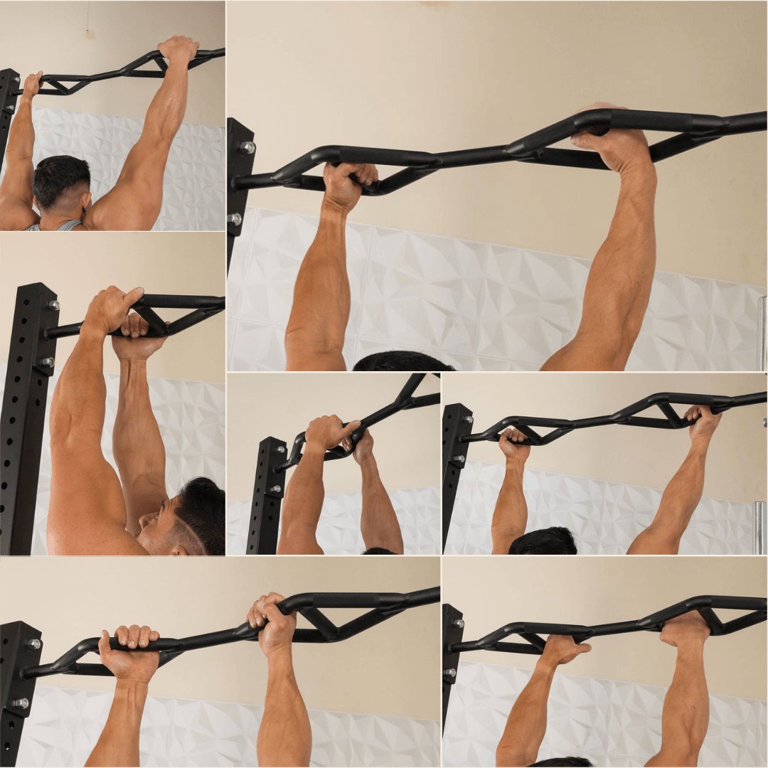 TGrip Commercial Double Half Rack Weight Set - 3x3 Steel - Functional Multi-Grip Pull-Up - Integrated Plate Storage - J-Hooks