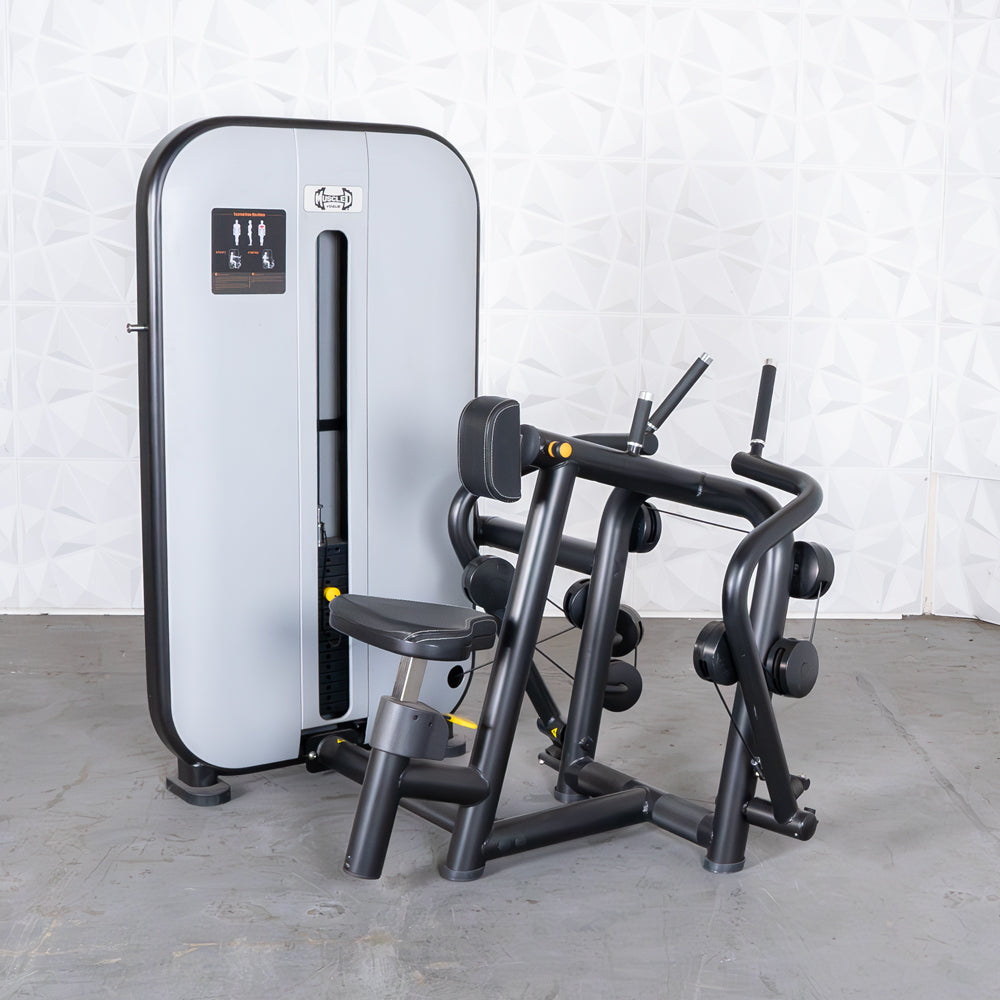 Vogue Seated Row - Muscle D Fitness - Adjustable Seat - Pin Selectorized - Lat Workout