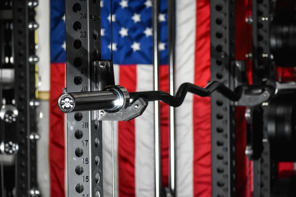 Bare Steel Equipment Rackable Skull Crusher Curl Bar – 35lb, 30mm, Black Phosphate