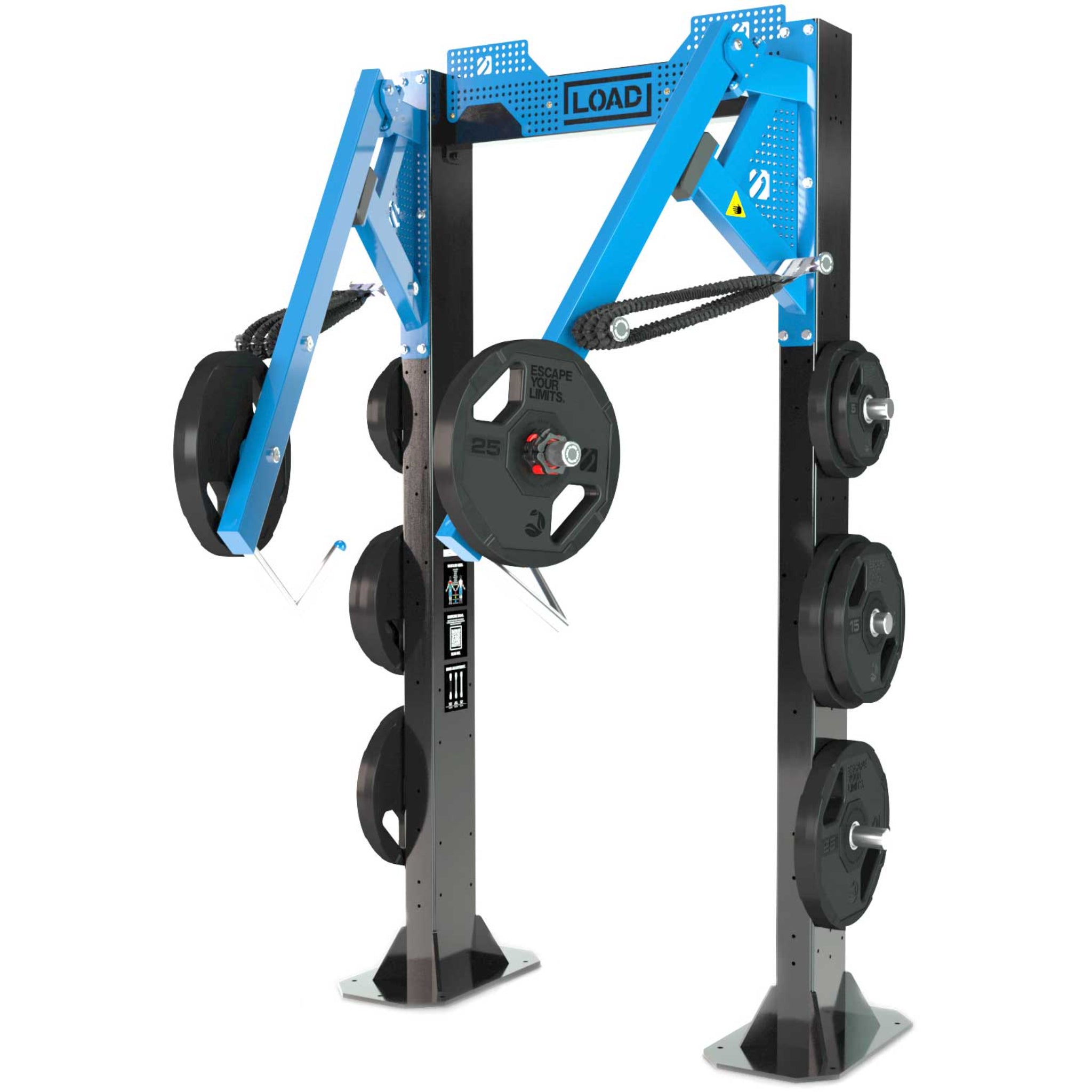 Escape Fitness Octagon Load Squat Station, Bolt Down with Resistance Bands