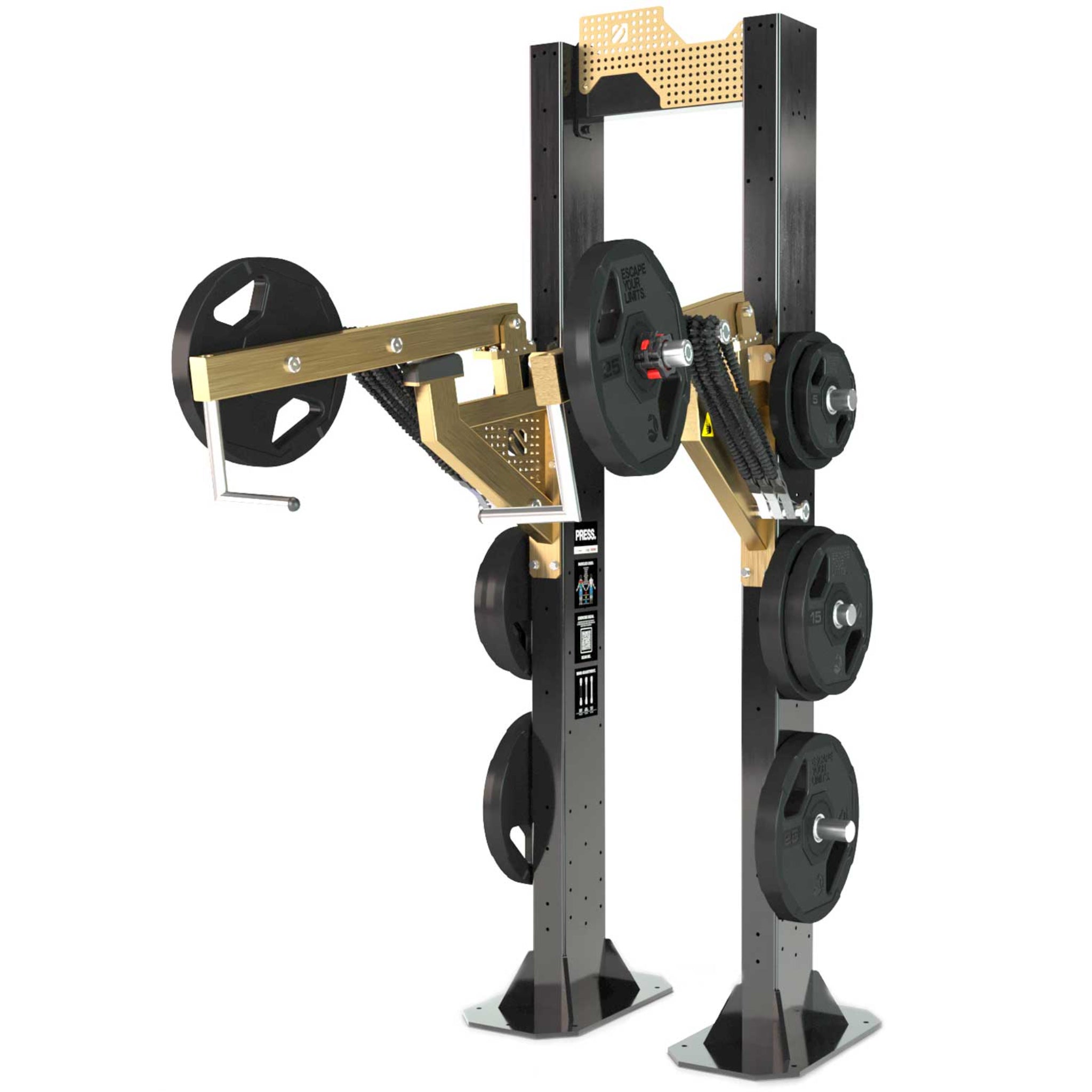 Escape Fitness Octagon Load Press Station, Bolt Down with Resistance Bands