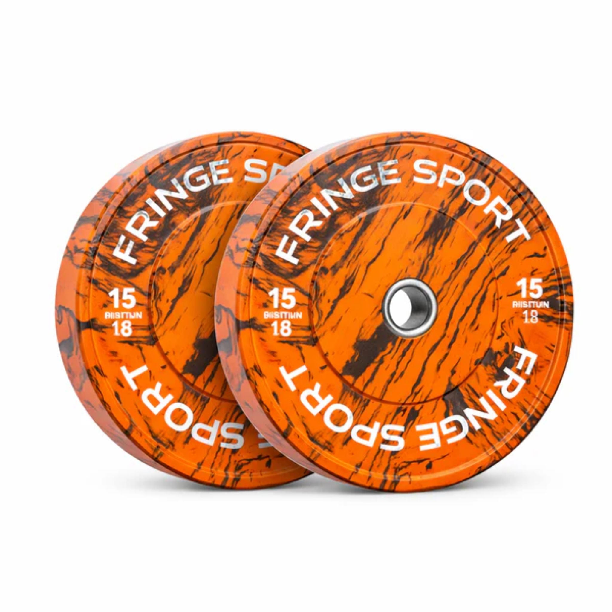 Fringe Sport Savage Bumper Weight Plates Pair 15 lb Each Plate Orange