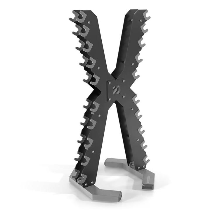 Escape Fitness 5–50lb Urethane Dumbbell Set with XRACK 2.0 Vertical Rack