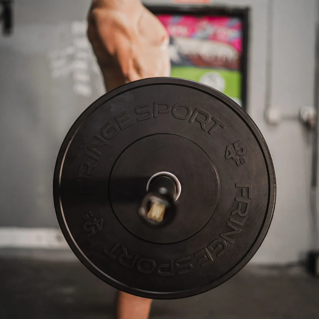 Fringe Sport MilSpec Black Bumper Plate – 55LB Pair