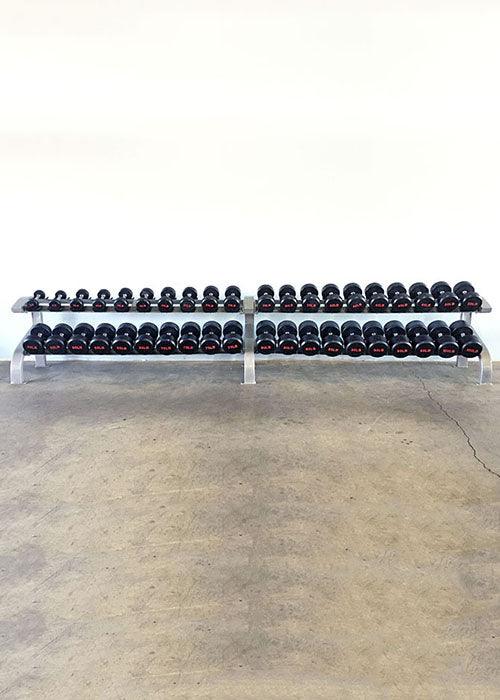 Two Tier 6 Pairs Dumbbell Rack - Muscle D Fitness - Durable 2 Tier 6 Pair Dumbbell Rack