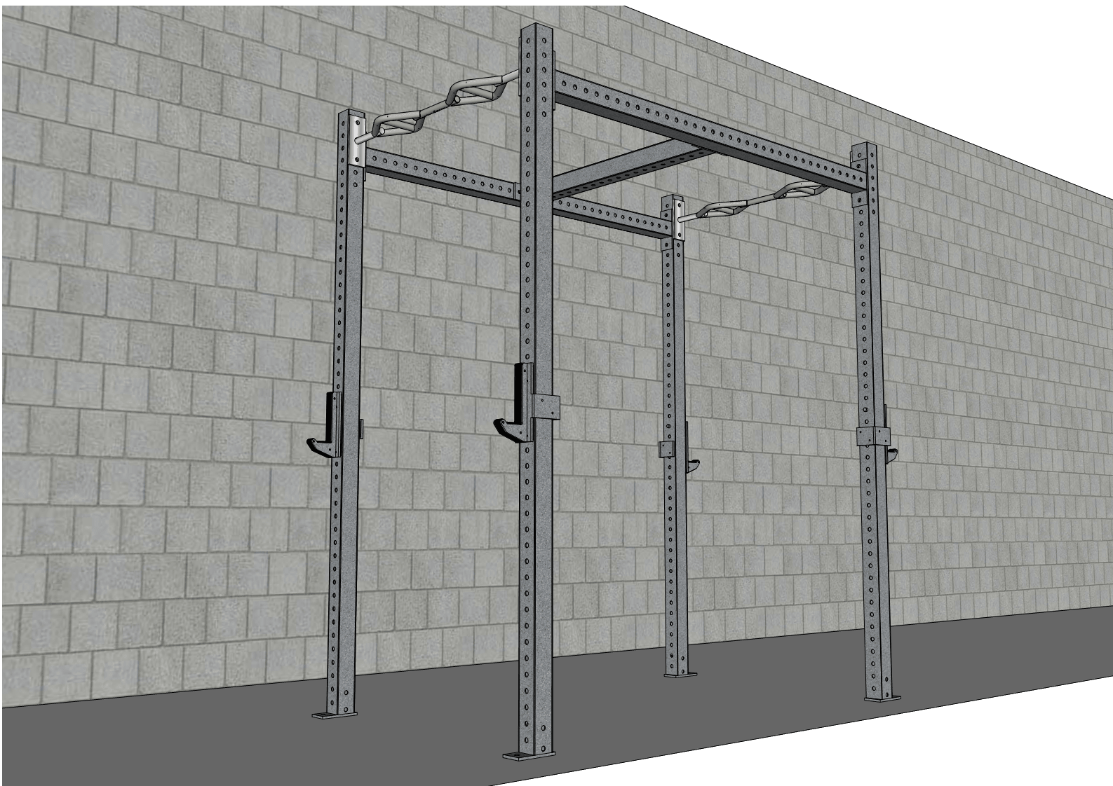 Kit TGrip Commercial 4' Wide Rig - 3x3 Steel - Functional Multi-Grip Pull-Up - Sandwich Style J-Hooks