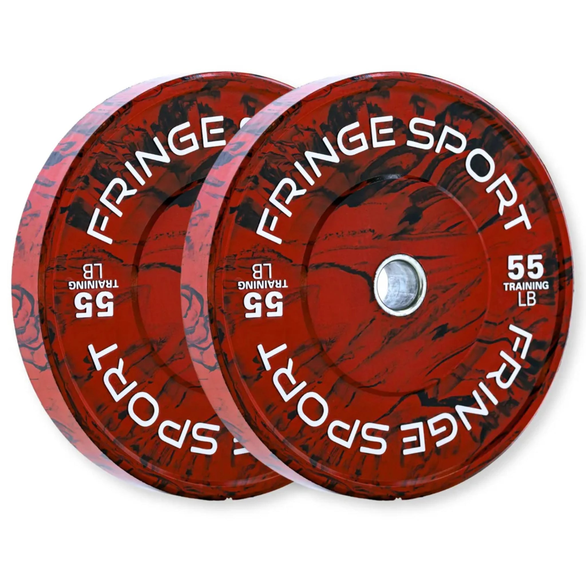 Fringe Sport Savage Bumper Weight Plates Pair 55 lb Each Plate Red