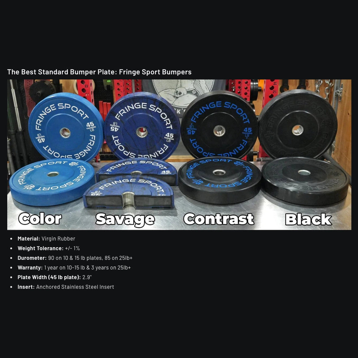 Fringe Sport Savage Bumper Weight Plates Pair 55 lb Each Plate Red