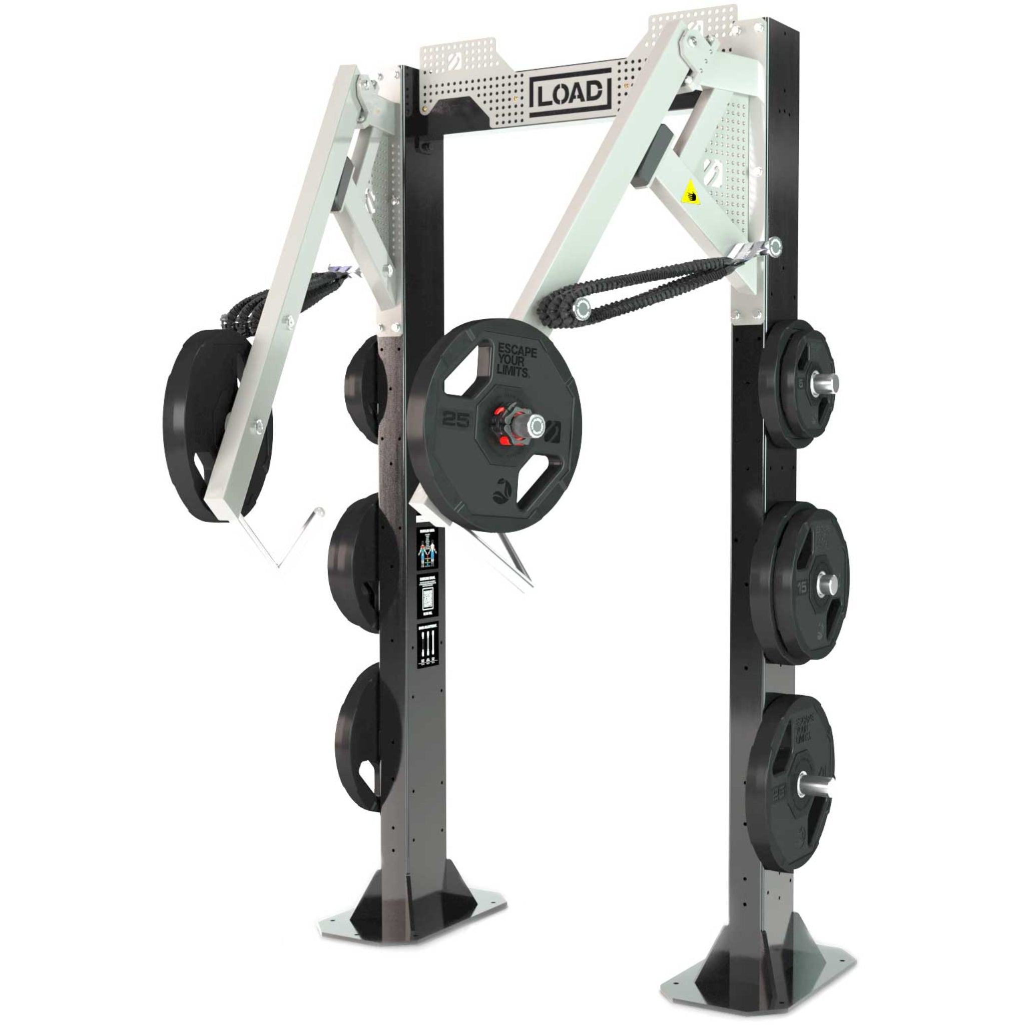 Escape Fitness Octagon Load Squat Station, Bolt Down with Resistance Bands