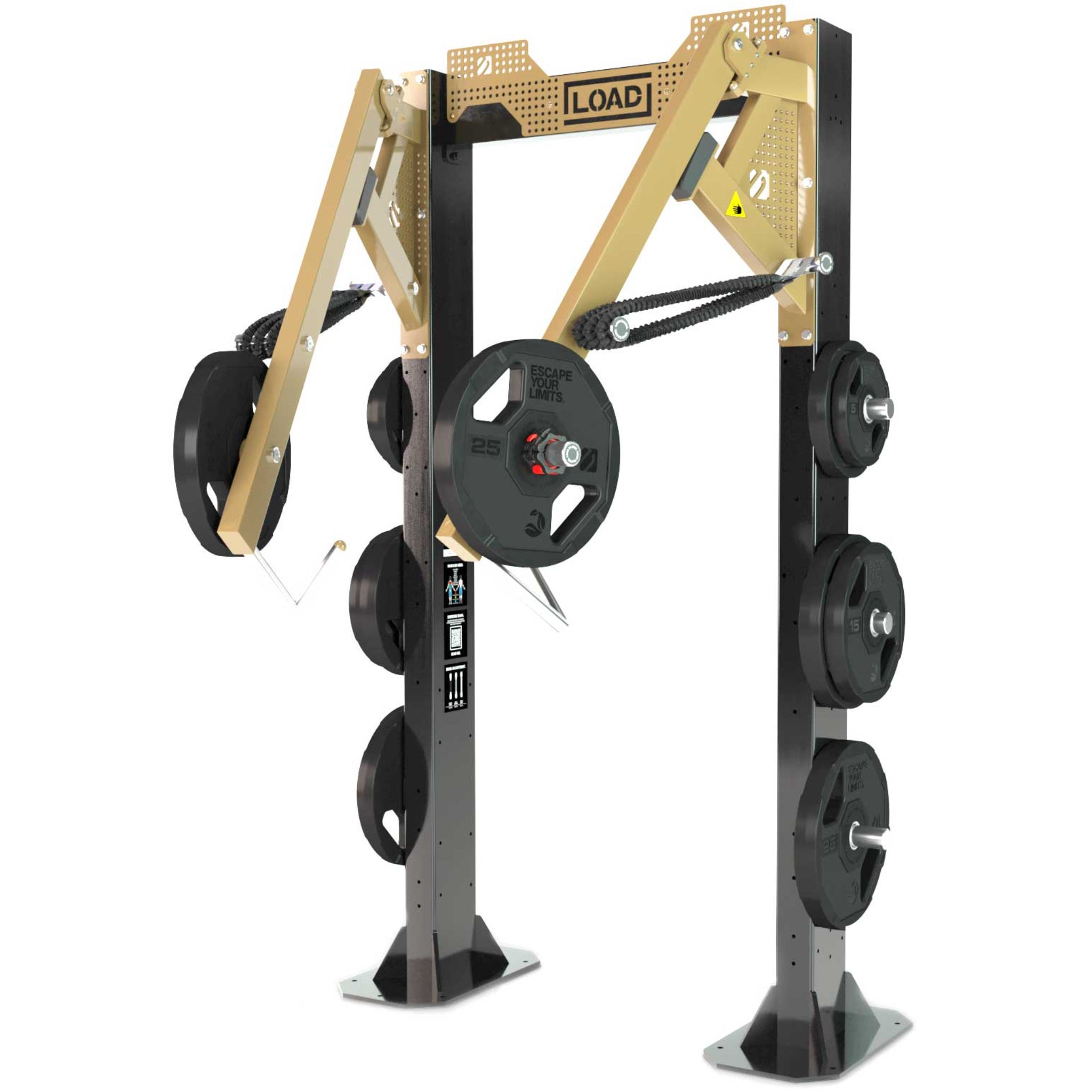 Escape Fitness Octagon Load Drive Station, Bolt Down with Resistance Bands