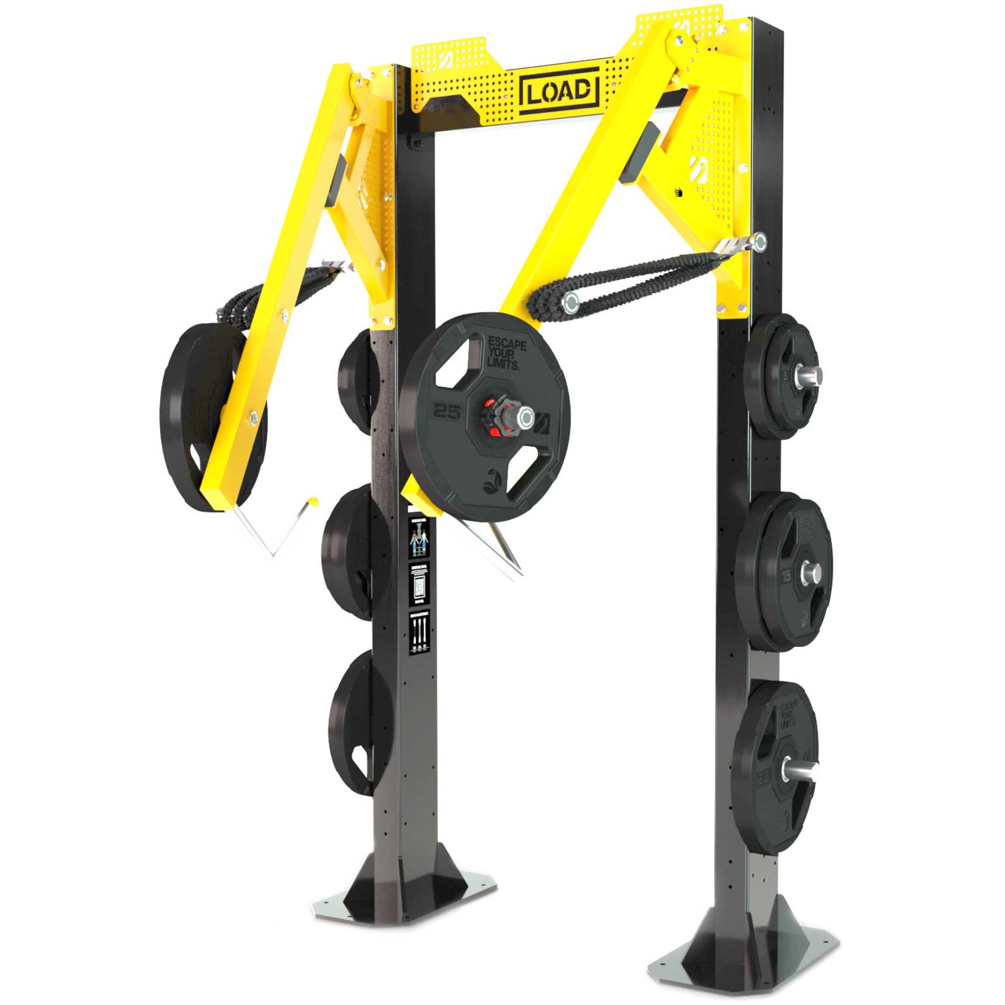 Escape Fitness Octagon Load Squat Station, Bolt Down with Resistance Bands