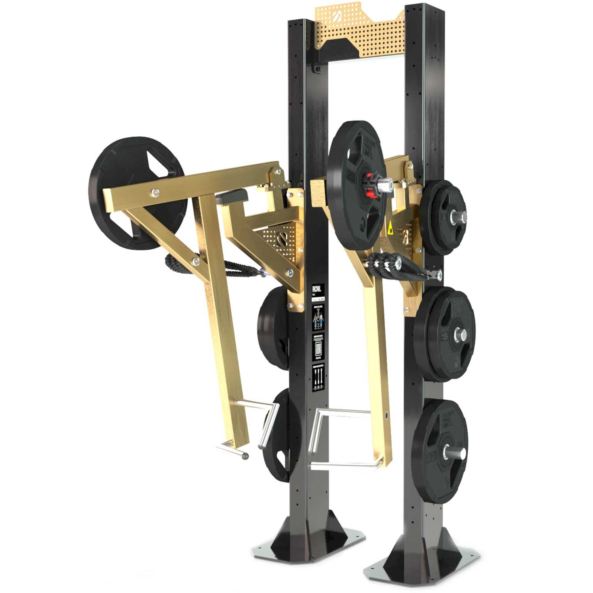 Escape Fitness Octagon Load Row Station, Bolt Down with Resistance Bands