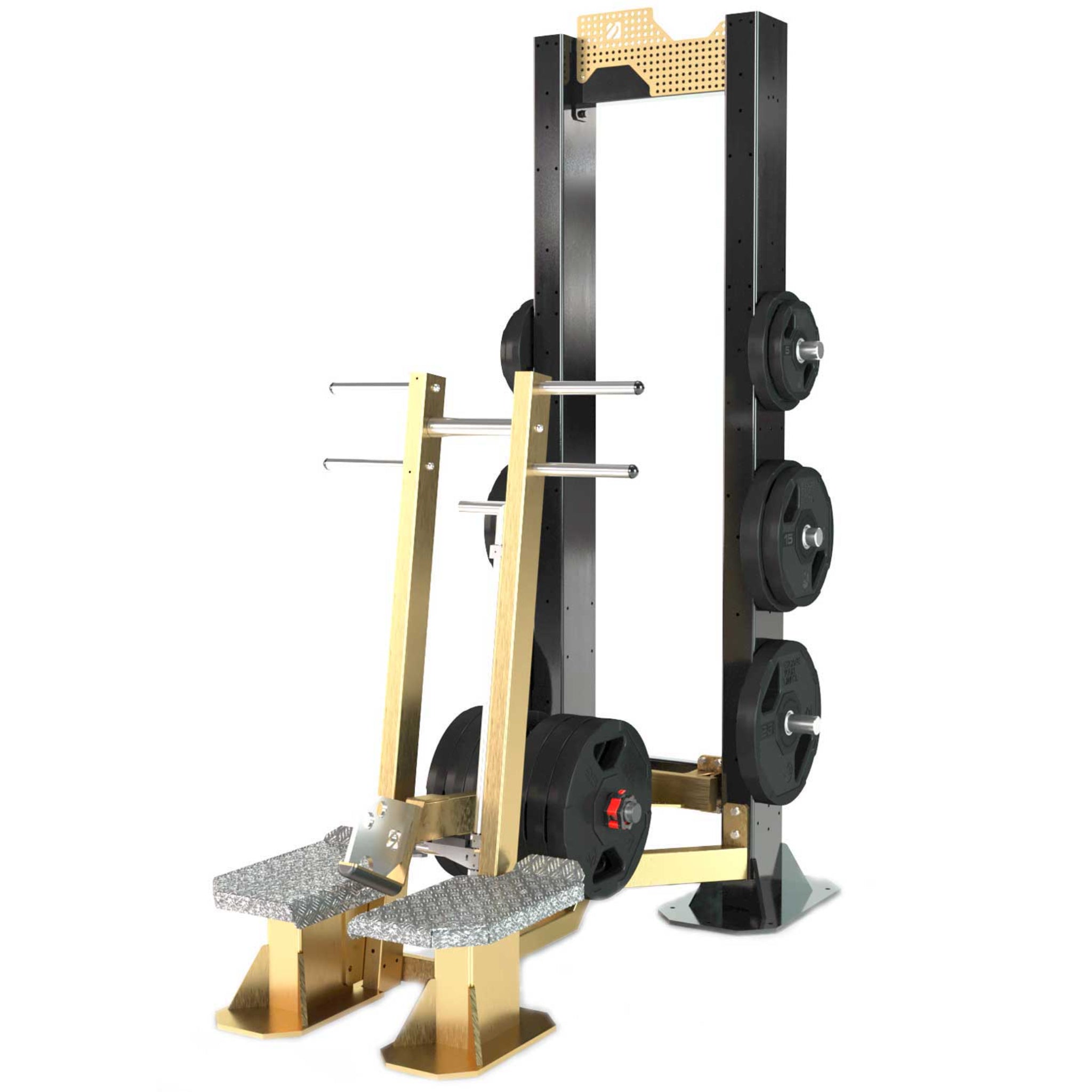 Escape Fitness Octagon Load Squat Station, Bolt Down with Resistance Bands