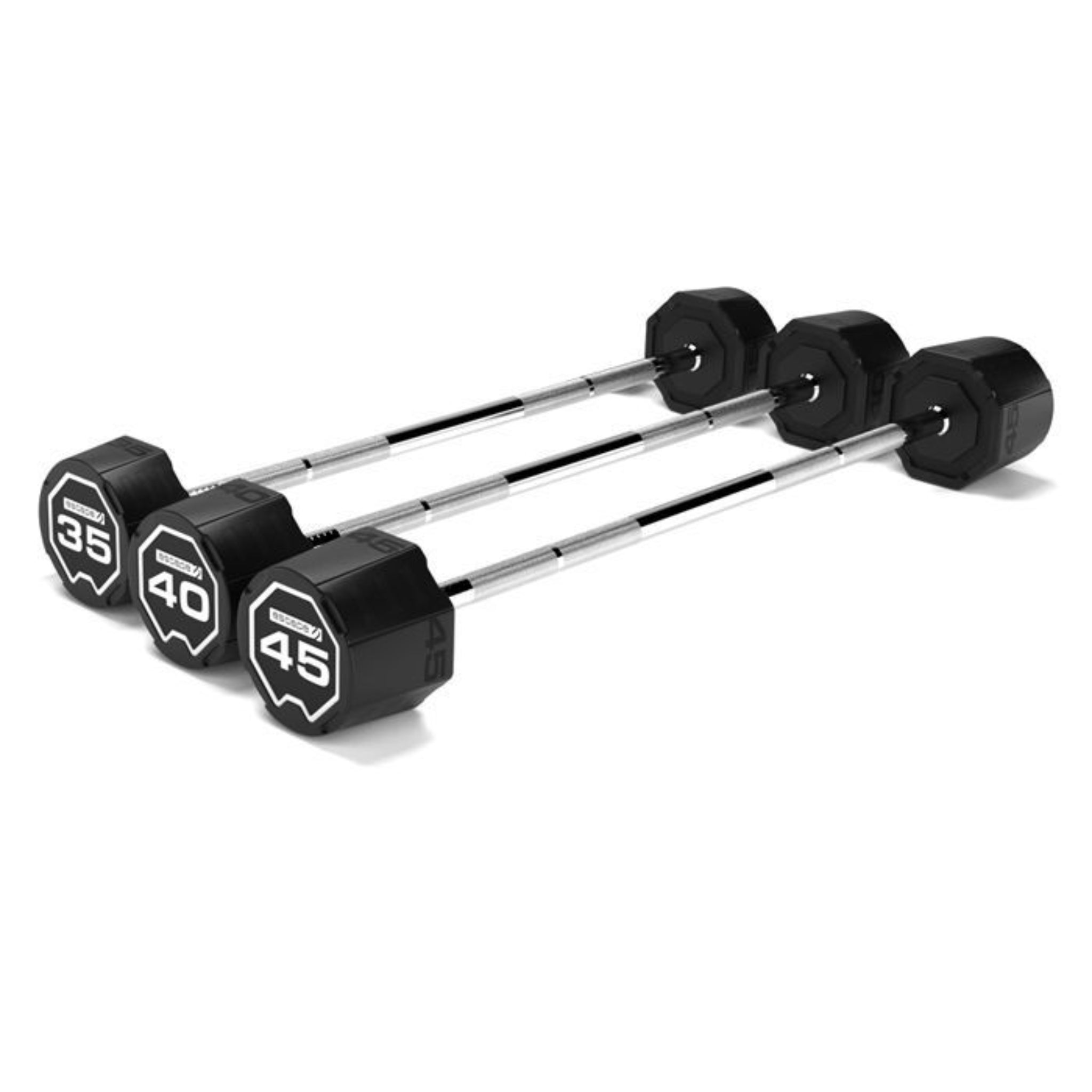 Escape Fitness Nucleus Urethane Fixed Barbell Set – 20–110lb (10-Bar Set)