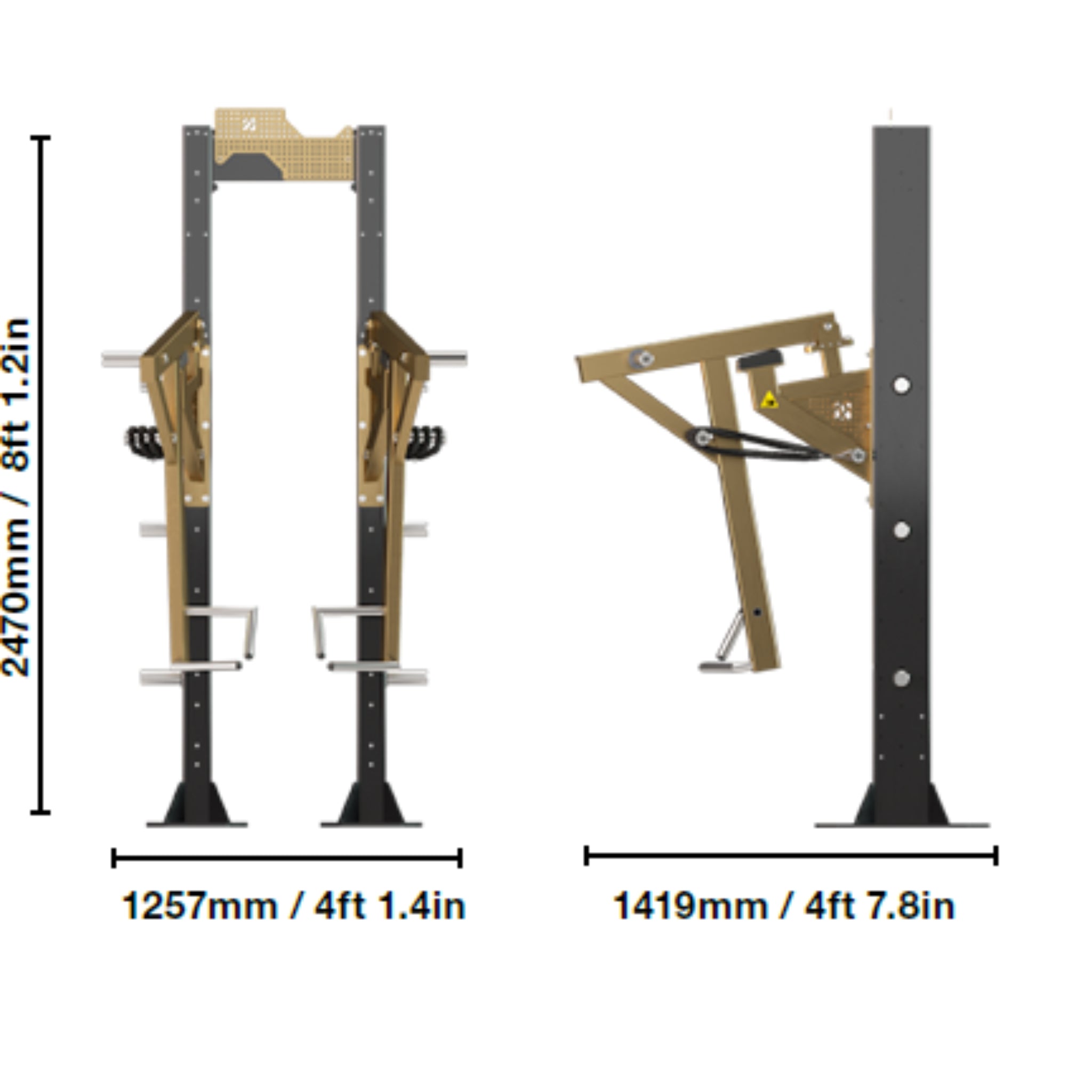 Escape Fitness Octagon Load Row Station, Bolt Down with Resistance Bands
