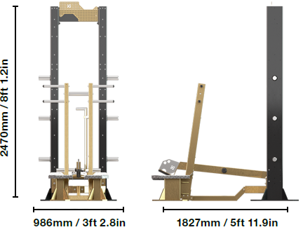 Escape Fitness Octagon Load Squat Station, Bolt Down with Resistance Bands
