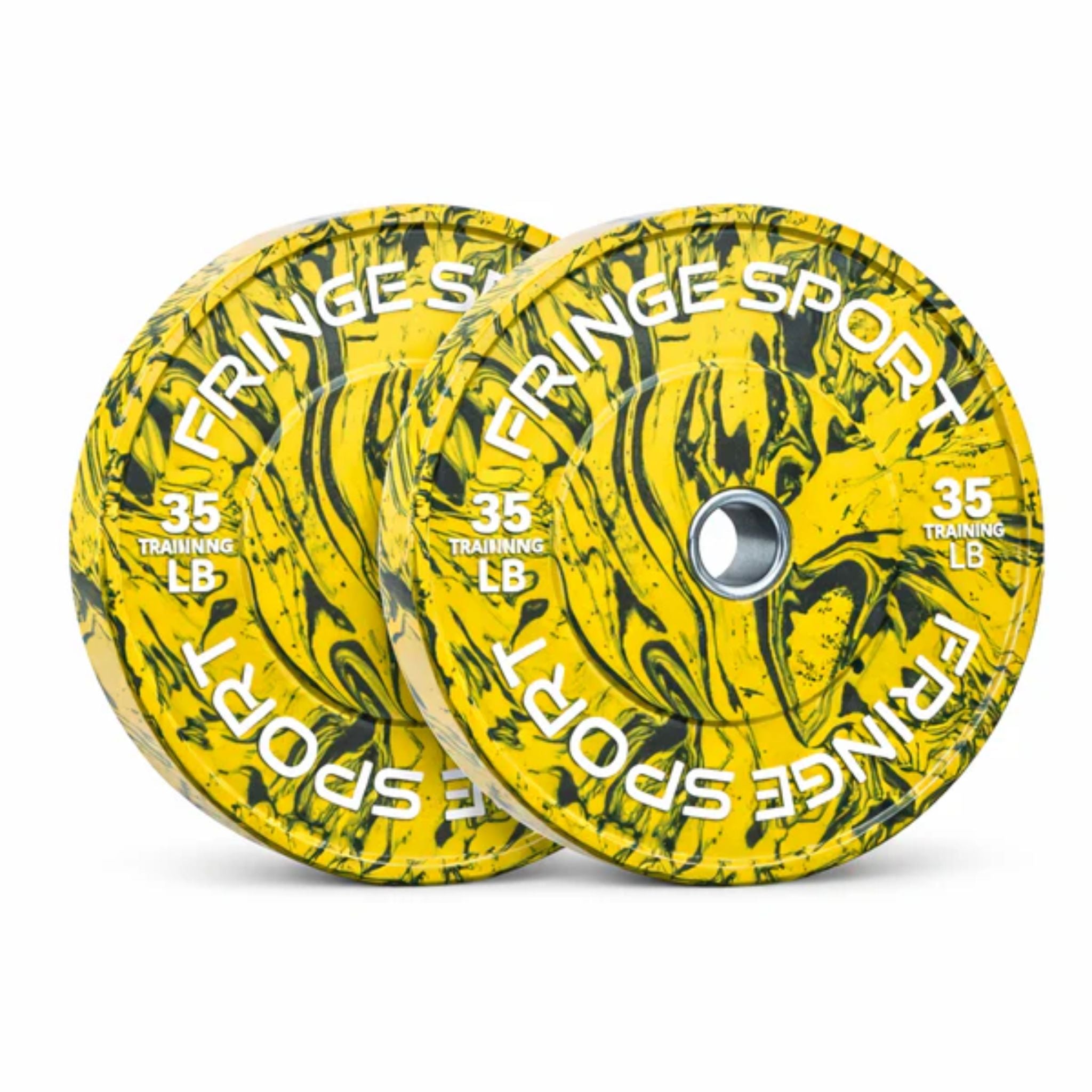 Fringe Sport Savage Bumper Weight Plates Pair 35 lb Each Plate Yellow